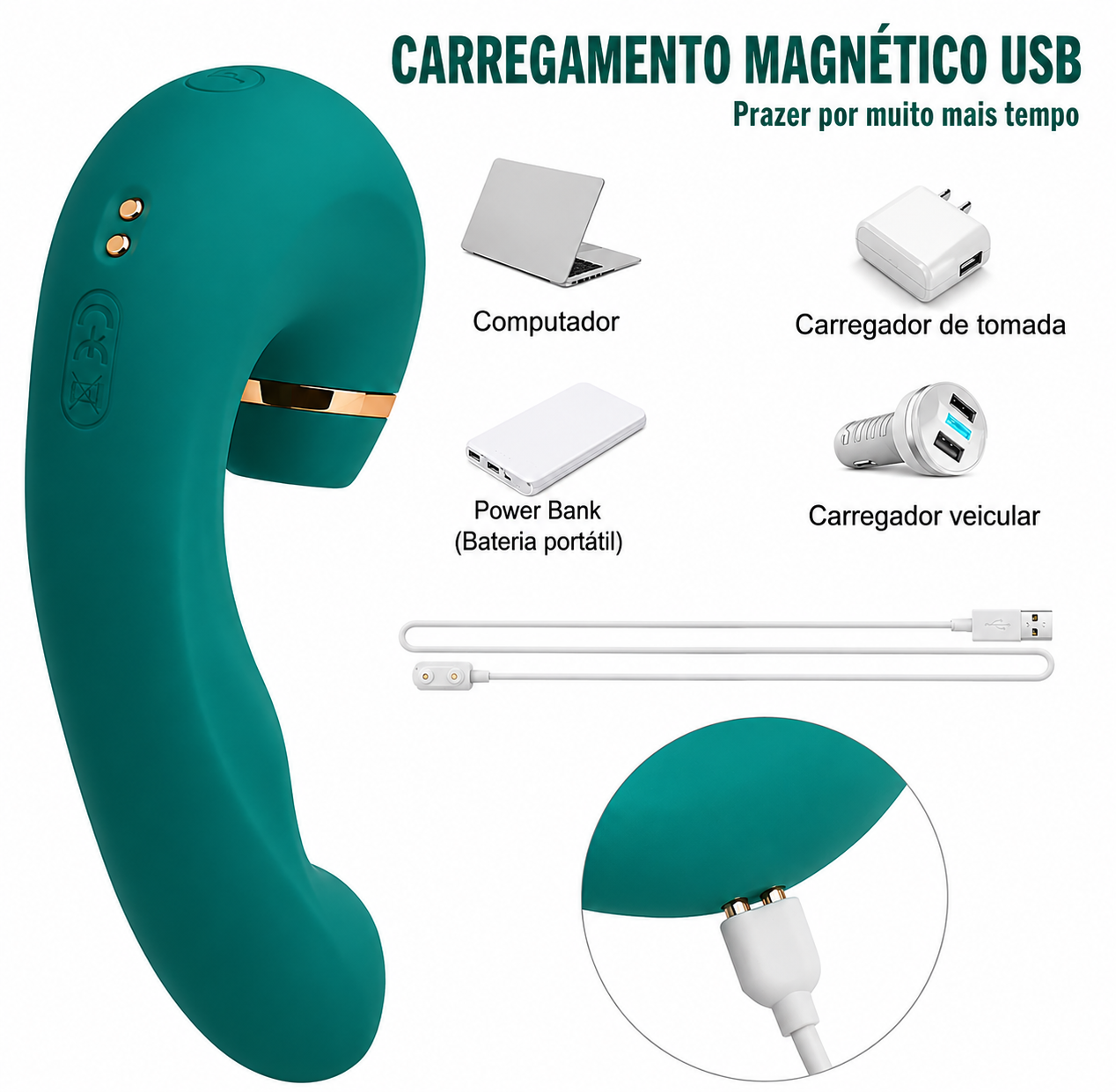 Vibrador com Pulsador para Clitóris - foto 4